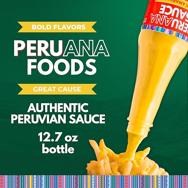 PERUANA SAUCE AJI AMARILLO SAUCE – AUTHENTIC SPICY PERUVIAN YELLOW PEPPER HOT SAUCE – 12.7 OZ GLASS BOTTLE – MADE IN PERU WITH FRESH INGREDIENTS, NO ARTIFICIAL COLORS, GLUTEN FREE, LACTOSE FREE