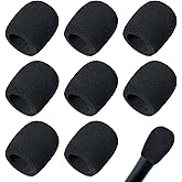 IANFAN 9 Pcs Black Foam Mic Cover, Handheld Microphone Windscreen Microphone Shield Protection Cover for Filtering Plosives, Hissing Noise and Other Ambient Noise