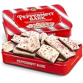 A Gift Inside CY Chocolates Peppermint Bark Gift Tin - Handmade Chocolate Peppermint Bark with Dark &amp; White Chocolate, Christmas Peppermint Candy, Gourmet Chocolate Peppermint Gift for Holidays