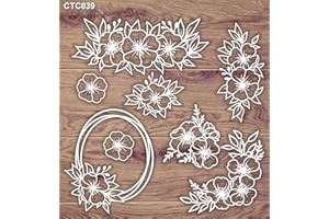 CrafTreat Floral Chipboard Laser Cut Embellishments for Card Making and Scrapbooking - Anemone Arrangement - Size: 5.5X6 Inch