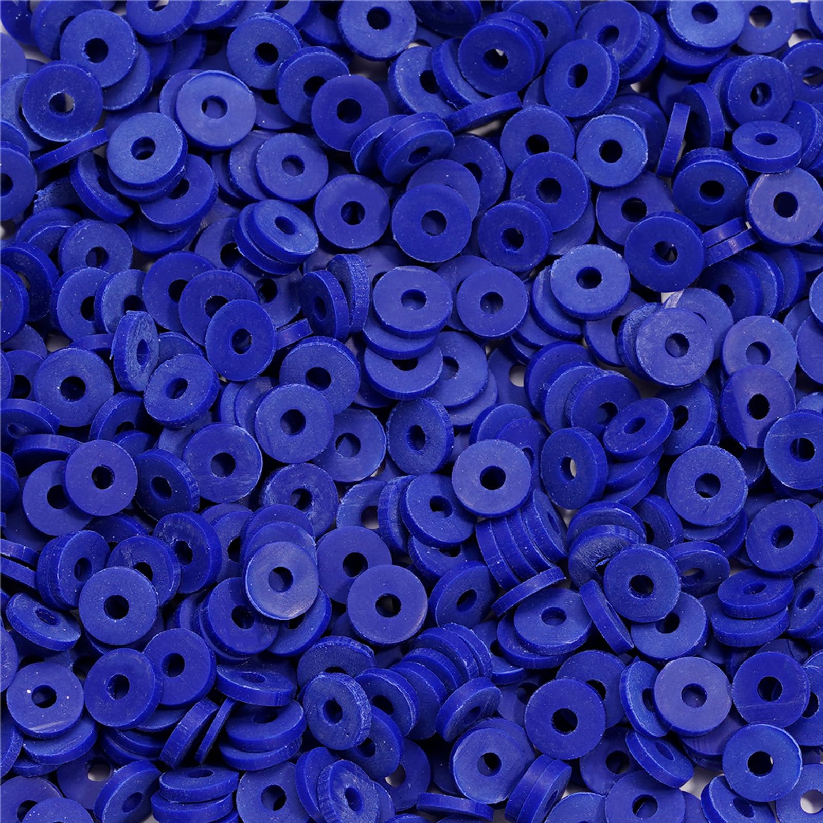 Vokenforu 5Packs 6mm Soft Clay Round Beads, 1750pcs, Blue, for DIY Beading
