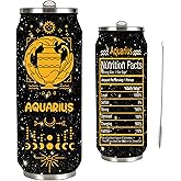 Robadyme 17OZ Aquarius Constellation Zodiac Stainless Steel Tumbler With Straw Lid, Coffee Mug, Car Cup - Astrology Fans Birthday Gifts