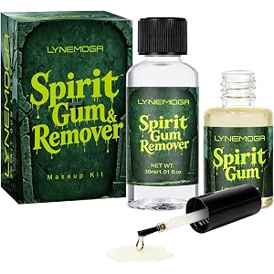 Spirit Gum & Remover Combo Kit for Adult Men Women, Professional Cosmetic Glue for Face, Skin, Body, Stage Special Effect Pro