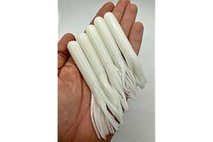 True North Baits - Tube 4" (Pearl Glow, 5pk) - Glow Tube Lake Trout Tube ice Fishing Tube Glow in The Dark Glow baits Laker T