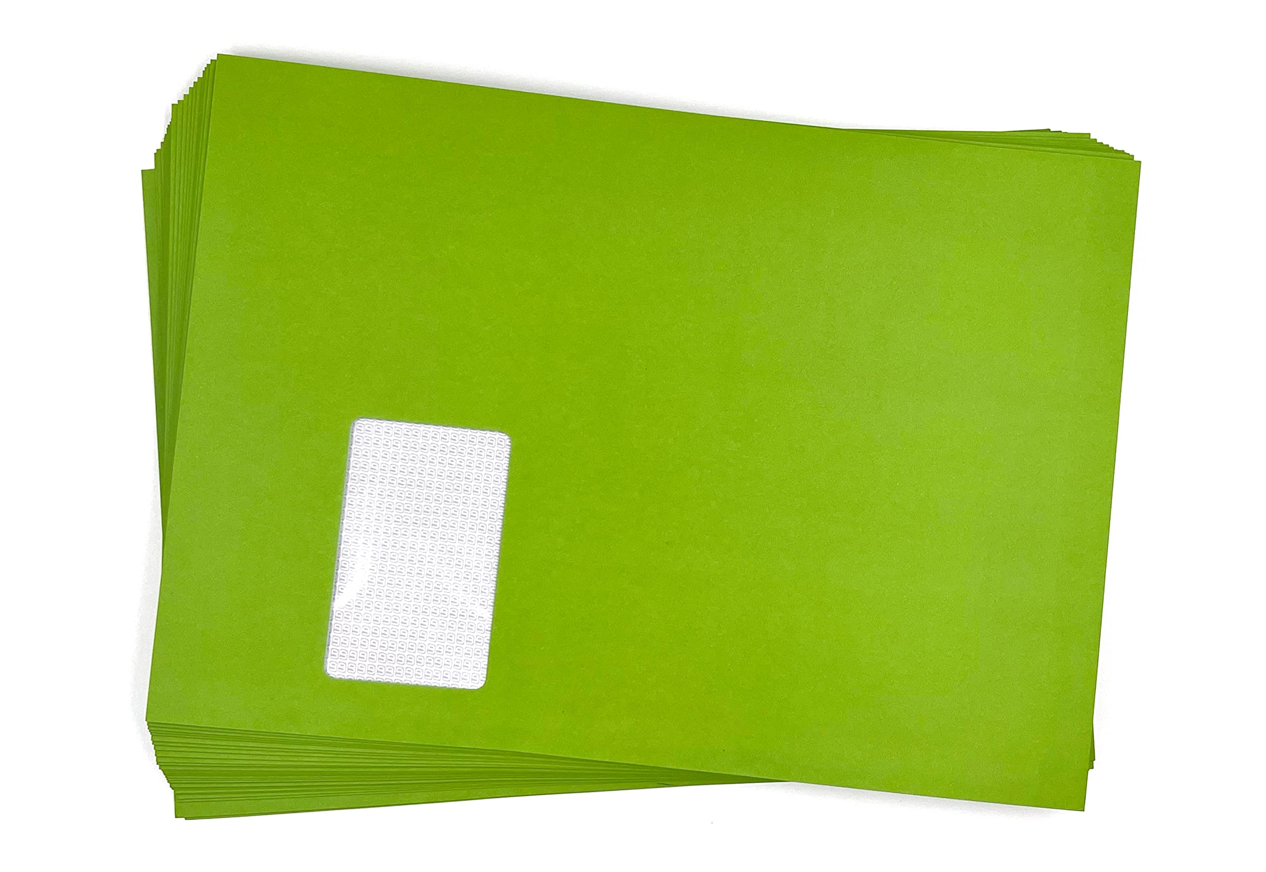 umschlag-Discount - 50 Window Envelopes, Green, Spring Green, Intense Green, Apple Green, C4 = 324 x 229 mm, Peel and Seal