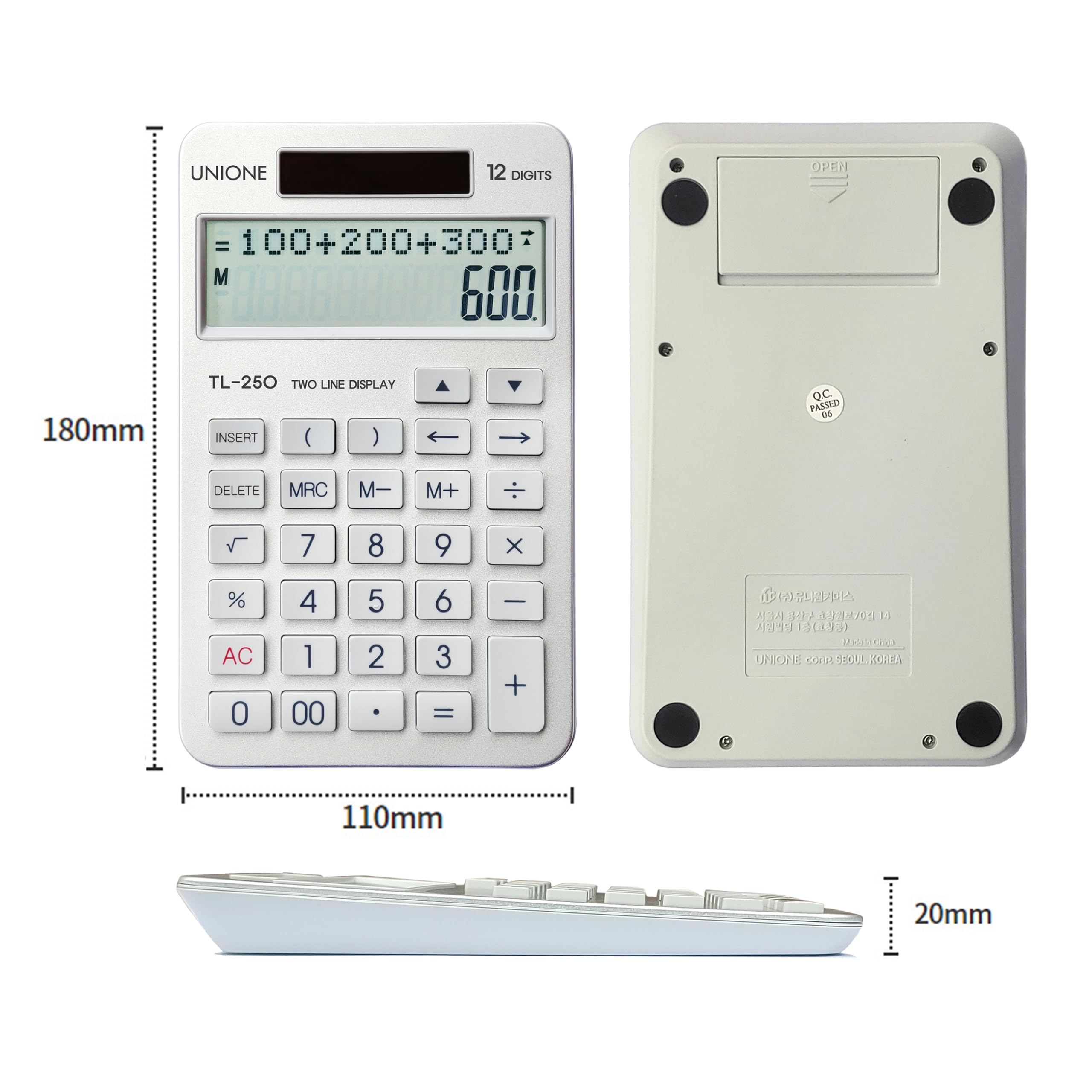 New, Two Line Display, Desktop Calculator. History Function- 30 Memories, Calculator with Large LCD for Home & Office Use, 4.5×7 inch (Silver)
