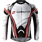 sponeed Men's Bicycle Shirts Long Sleeve Biker Jerseys Full Zipper Winter Cycling Gear Breathable