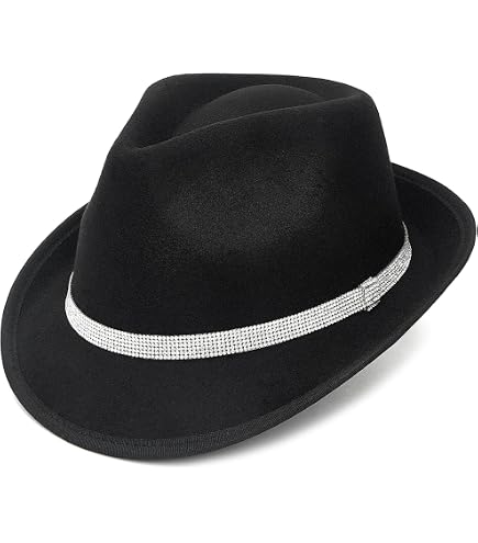 Fashion Bling Rhinestone Studded Wide Brim Womens Fedora  display picture 1
