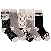 MUK LUKS Women's 5 Pack Wool Socks