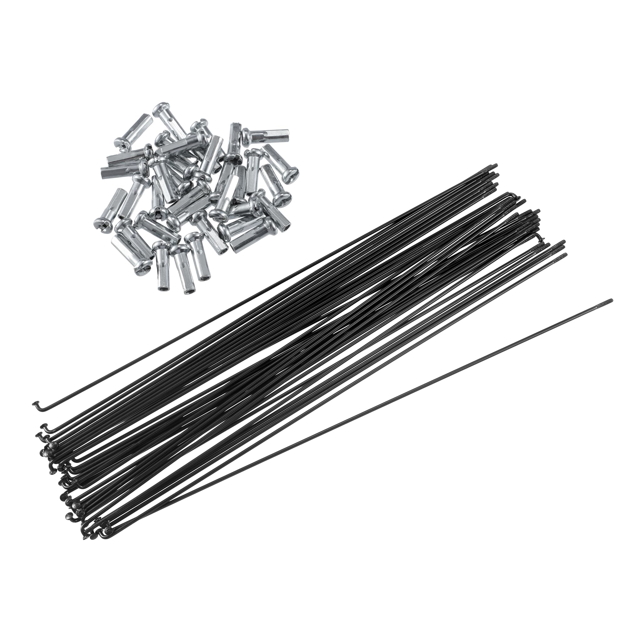 Partuto 36 Pcs 272mm Universal Bicycle Steel Spokes 14G - Metal Black