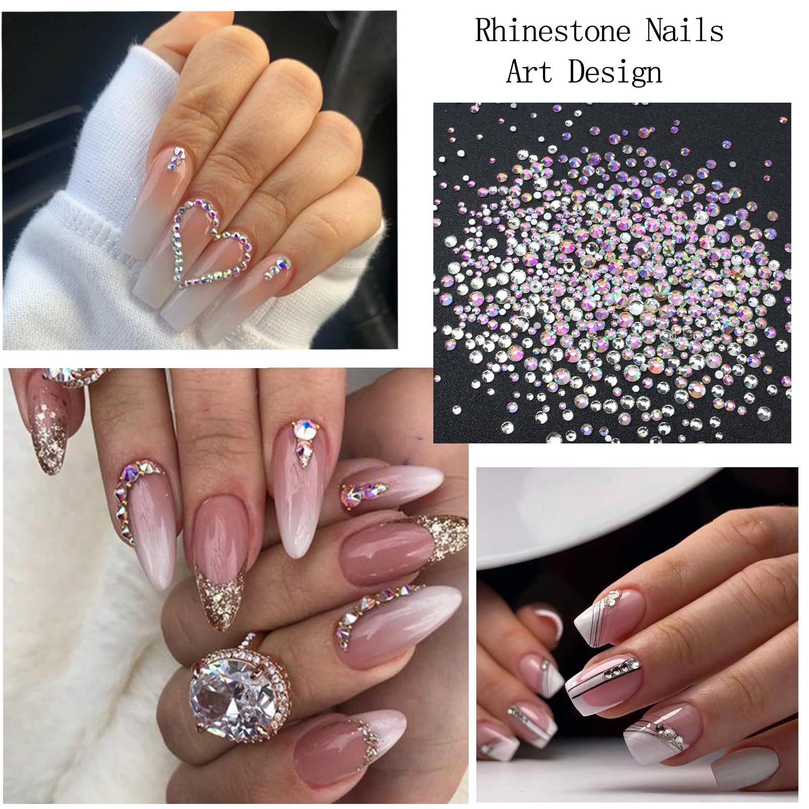 4 Boxes Flatback Rhinestones and Pearls Nail Charms for Acrylics - Crystals, Half Rounds, and Accessories for DIY Nail Art Decor - Image 3