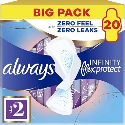 Always Infinity FlexProtect Sanitary Towels Long Size 2 with Wings 20 Pads