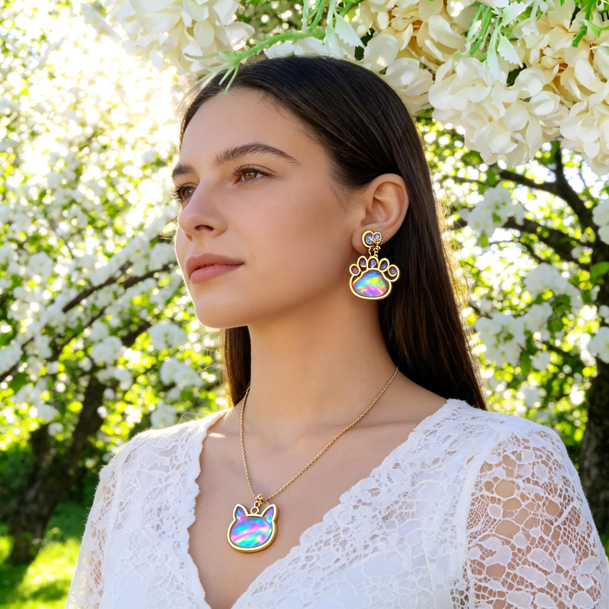 CHGCRAFT 32 Pcs Cat Head Dog Paw Alloy Open Back Bezel Pendants Hollow Blank Frame Trays, for DIY UV Resin Epoxy Resin Pressed Flower Jewelry Making