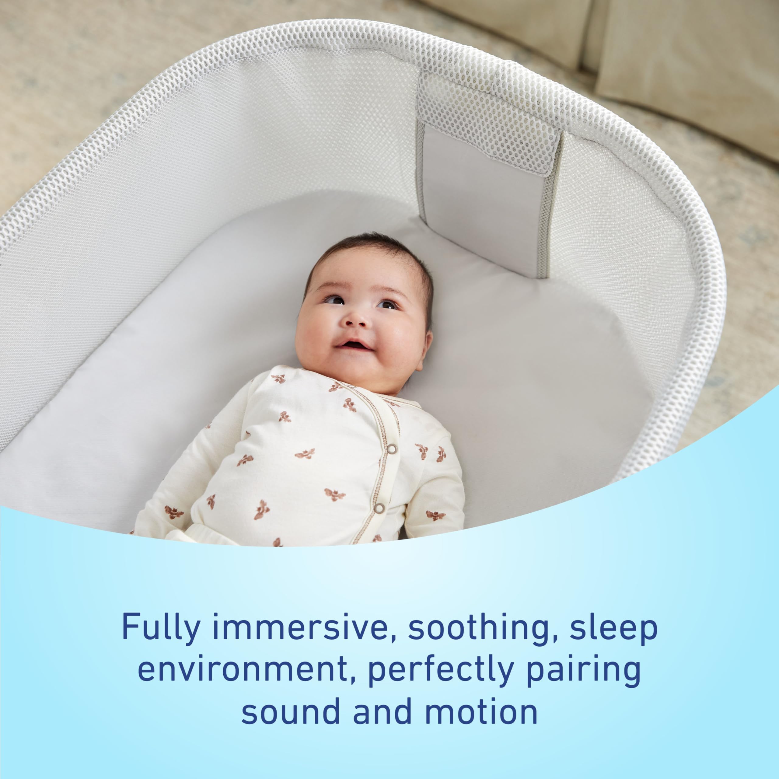 Graco® SmartSense™ Soothing Baby Bassinet – Smart Newborn Bassinet Detects and Automatically Responds to Baby's Cries – for Newborn Babies to 6 Months