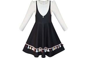 Sunny Fashion Girls Dress Green Forest Red Fox Long Sleeve Size 4-10