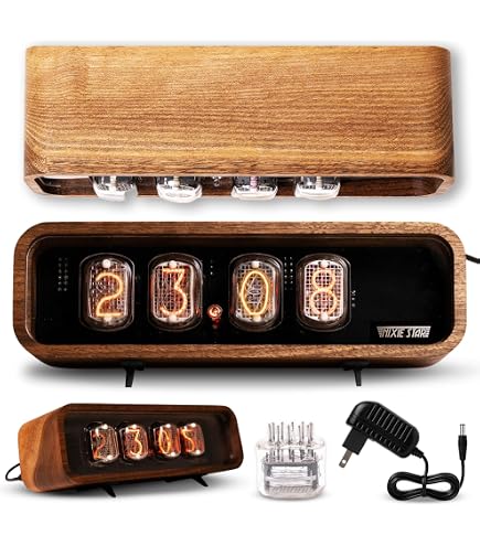 Orologio A Tubi Nixie IN-12 Steampunk Con Retroilluminazione RGB | Display 4 Bit, Alimentazione USB 5V, Con Telecomando Per Regolazione