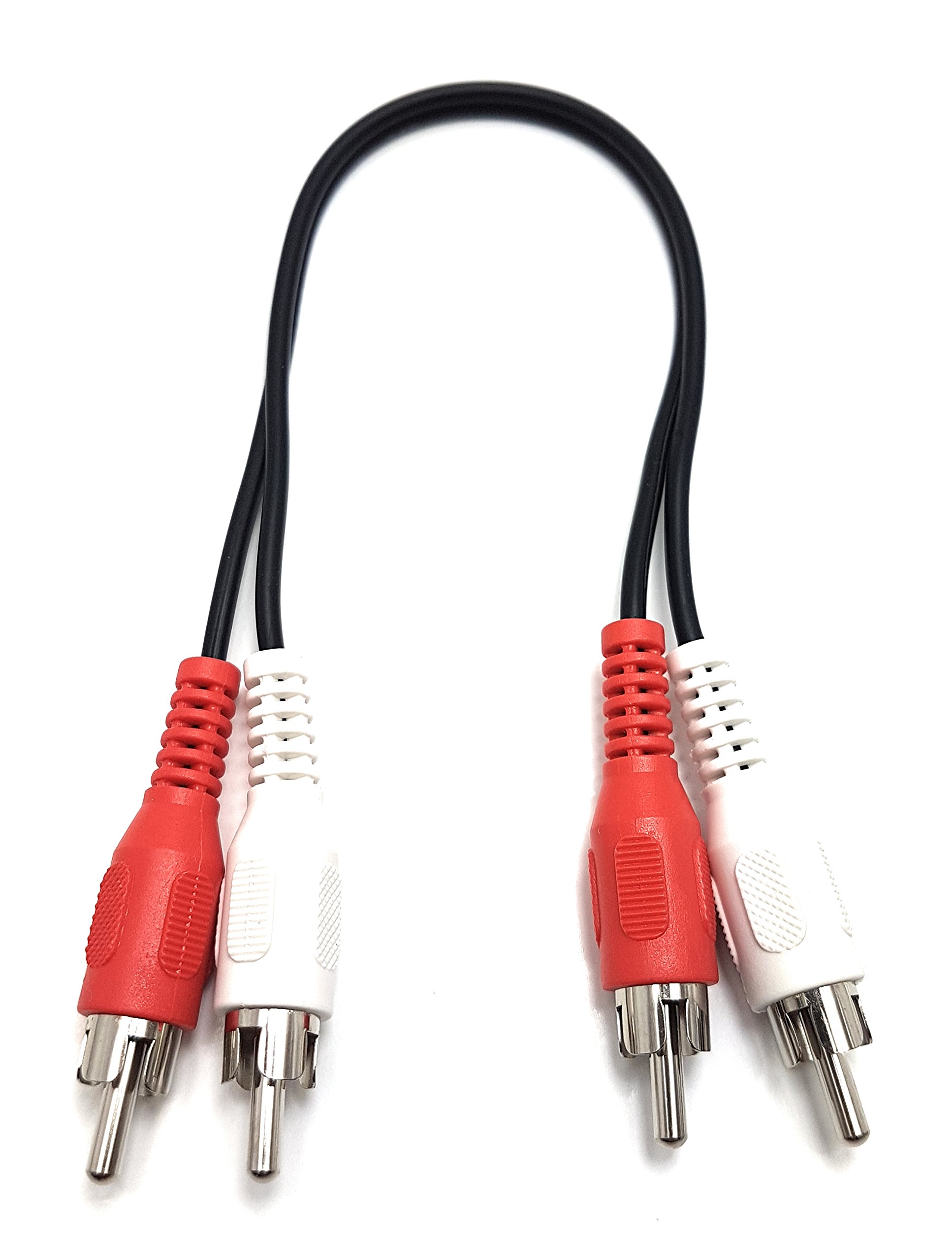 MainCore 25cm long 2x RCA Male to 2x RCA Male Stereo Audio Cable for Turntables, Mixers, Home Audio, Surround Sound, CD/DVD Player's, Subwoofer's etc