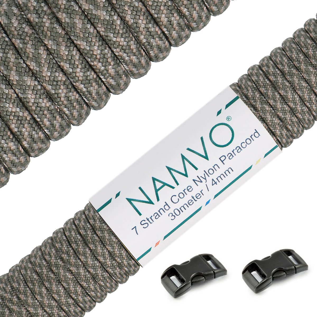 Namvo 550 Paracord Mil Spec Type III 7 strand parachute cord Total Length 100ft / 30 Meters, ACU camouflage (digital camouflage)