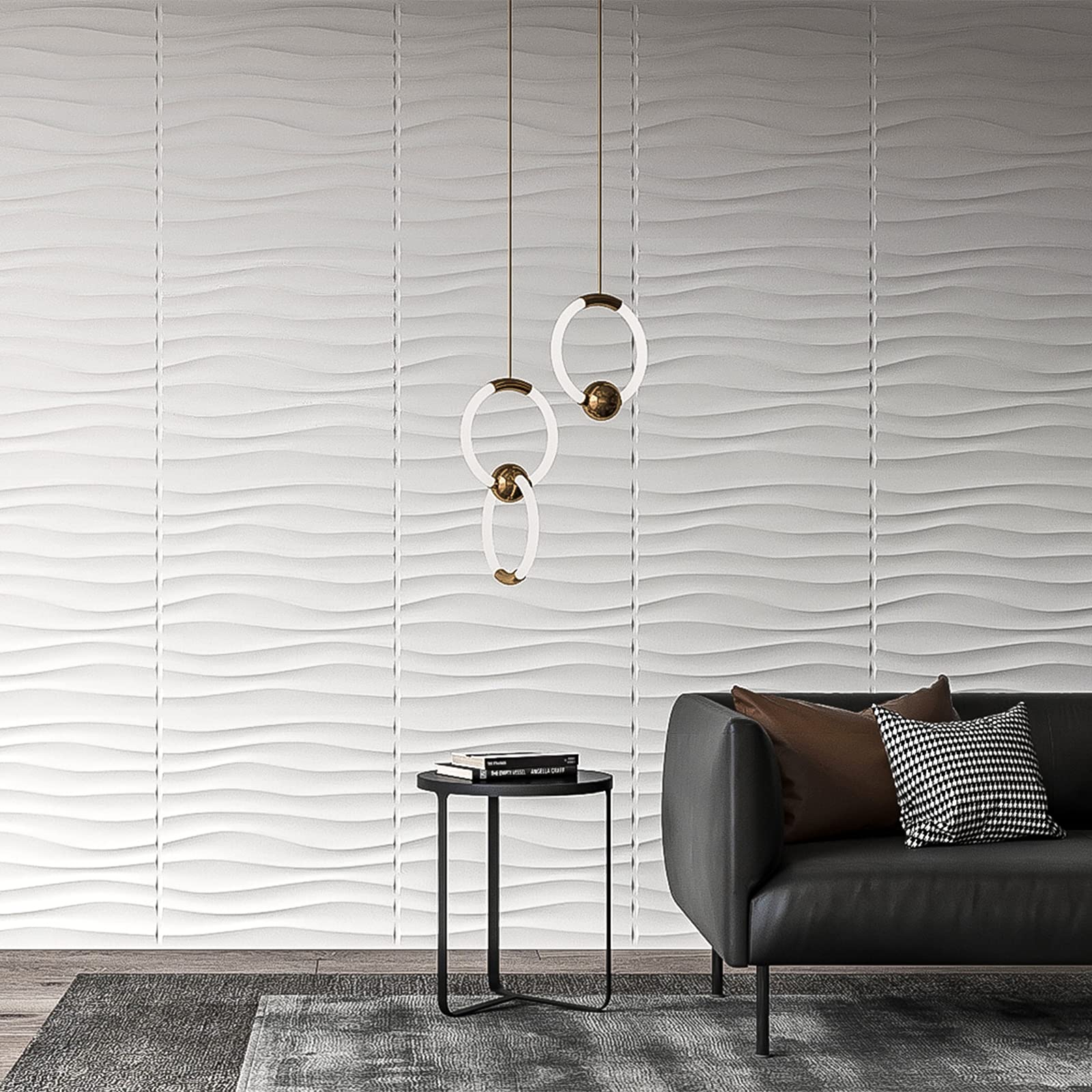 Mua Art3d Plastic 3D Wall Panel PVC Wave Wall Design, White, 19.7" x 19 ...
