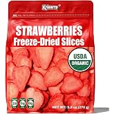 Organic Freeze Dried Strawberries Slices, Dehydrated Strawberry Sugar Free | Crispy No Additives Dry Strawberry Snacks Perfect for Baking Cake Topping Travel Hiking, Breakfast Yogurt Cereal Bowls 9.5oz