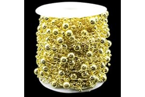 RYDOWENNA 99 Feet Christmas Tree Beads Beaded Garland Strand 3-8mm Artificial Pearls String Beads Chain for DIY Crafts, Christmas, Wedding, and Party Decoration