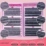 CNMTCCO Individual Eyelashes 570pcs D Curl Wispy Clusters 8-16mm Max view 6