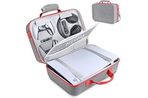 MOCADIA Travel Case for Ps5 , Hard Shell Carrying Case for Ps5 Playstation Disc Digital Edition,Portable Travel Bag Compatible Console Controllers Headset And Ps5 Gaming Accessories