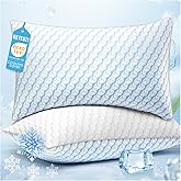 HEYCUZI Bed Pillows Queen Size for Sleeping - Cooling Down Alternative Breathable Soft Pillows Set of 2 for Side, Back, and Stomach Sleepers - Hotel Quality Fluffy Microfiber Fill Skin-Friendly