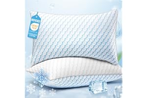 HEYCUZI Bed Pillows Queen Size for Sleeping - Cooling Down Alternative Breathable Soft Pillows Set of 2 for Side, Back, and Stomach Sleepers - Hotel Quality Fluffy Microfiber Fill Skin-Friendly