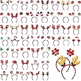 Giegxin 48 Pcs Christmas Headbands Holiday Reindeer Antler Santa Claus Headband Tree Hat Toppers for Women Christmas Party
