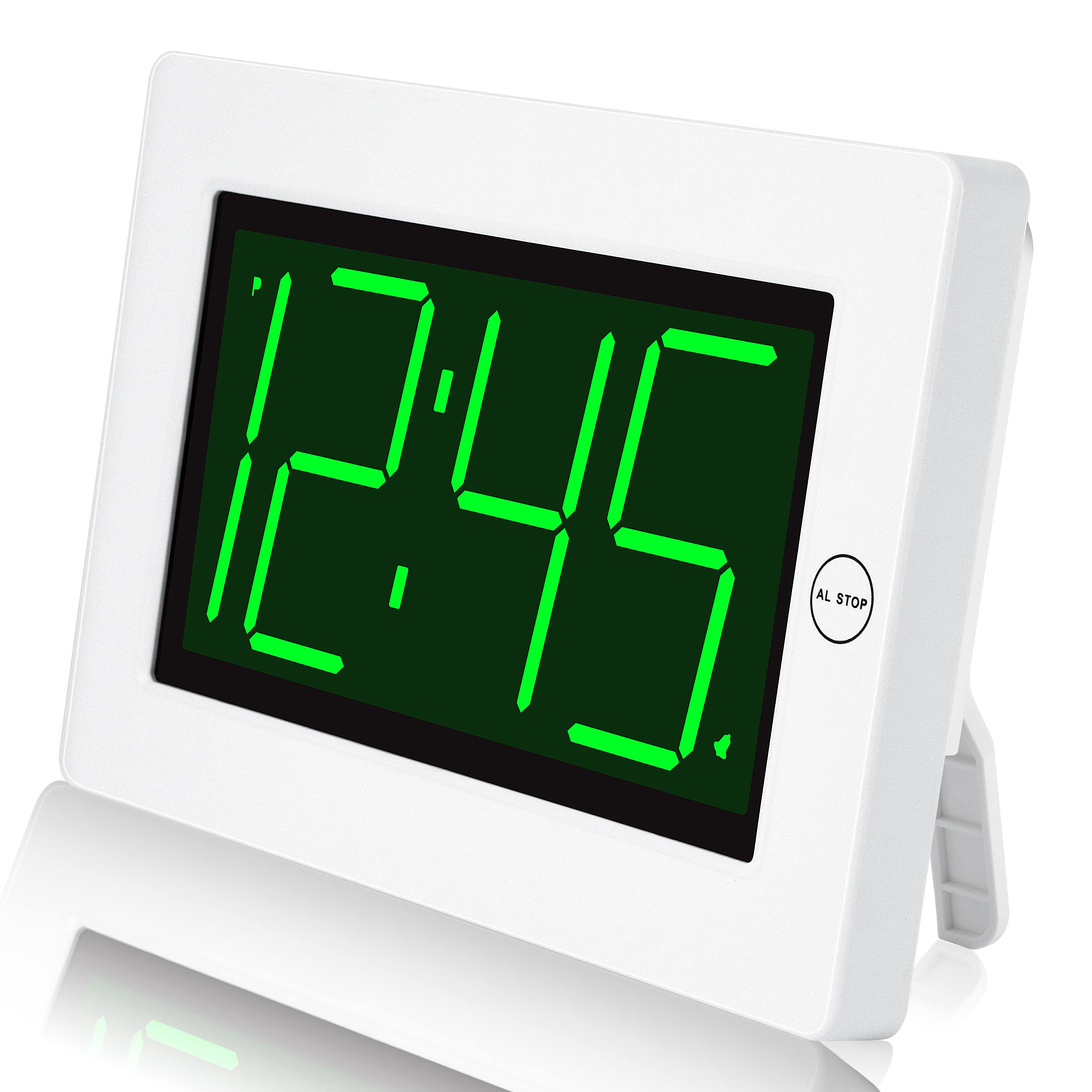 Photo 1 of KWANWA LED Digital Clock, Alarm Clock, Wall Clock, 3" LED Digit Display, Adjustable Brightness, Auto Night Mode, Auto Alarm Volume Increasing, Wall-Mount & Table-top, Alarm Clock for Bedroom