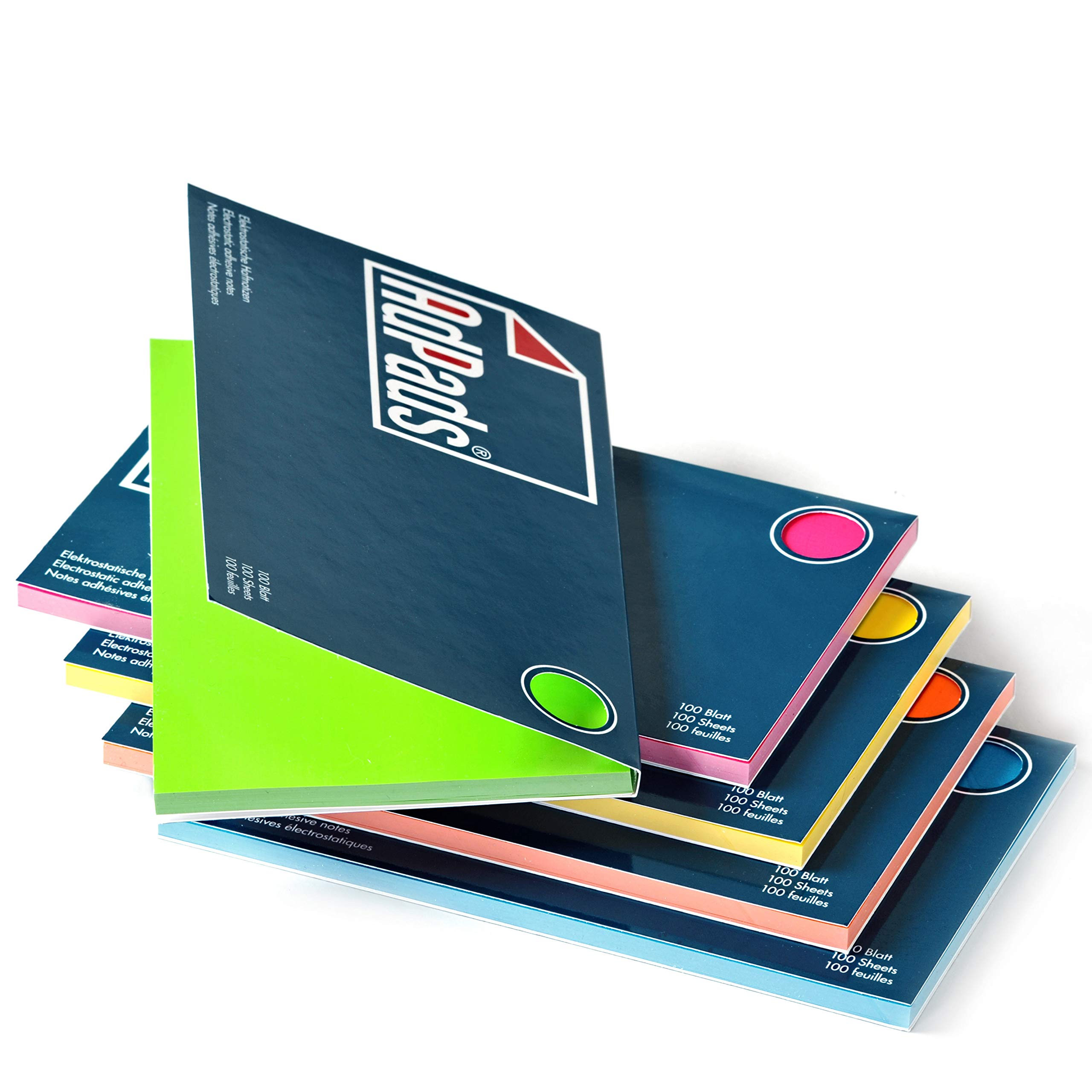 AdPads® Electrostatic Self-Adhesive Presentation Cards, 175 x 100 mm, 500 Sheets, Colourful, Large Static Sticky Notes, Movable and Slidable on Any Surface