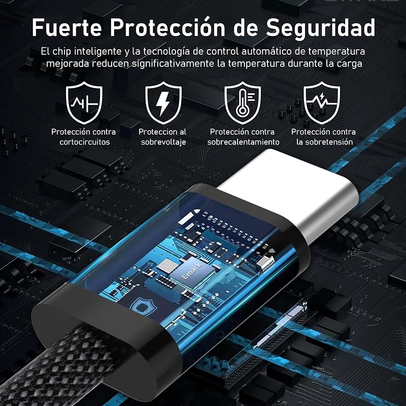 USB C para USB C Cabo de Carregamento Rápido - 4Pack [2M+1M+1M+0,5M] Cabo de carregamento rápido USB Tipo C de 60W Carregador de Telefone de Datos de Nylon Entrançado Compatível com iPhone 17 16 15 Galaxy S25 S24 iPad MacBook