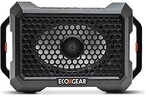 ECOXGEAR Defender: Outdoor Portable Bluetooth Speaker, 121dB Massive Sound, Waterproof and Drop Proof, with LED Party Lights, Pair up to 100, 25+ Hours Playtime (Black Oak)