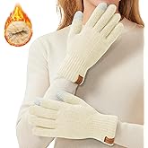 GoxRunx Winter Gloves for Women,Touchscreen Elastic Cuff Warm Knit Womens Gloves With Soft Thick Fleece Lining