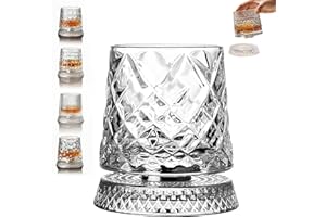 Whiskey Glasses Rotatable Decompression - Whiskey Glasses Rotatable Crystal Glass 360 Degree Rotating Whiskey Glass Bourbon G