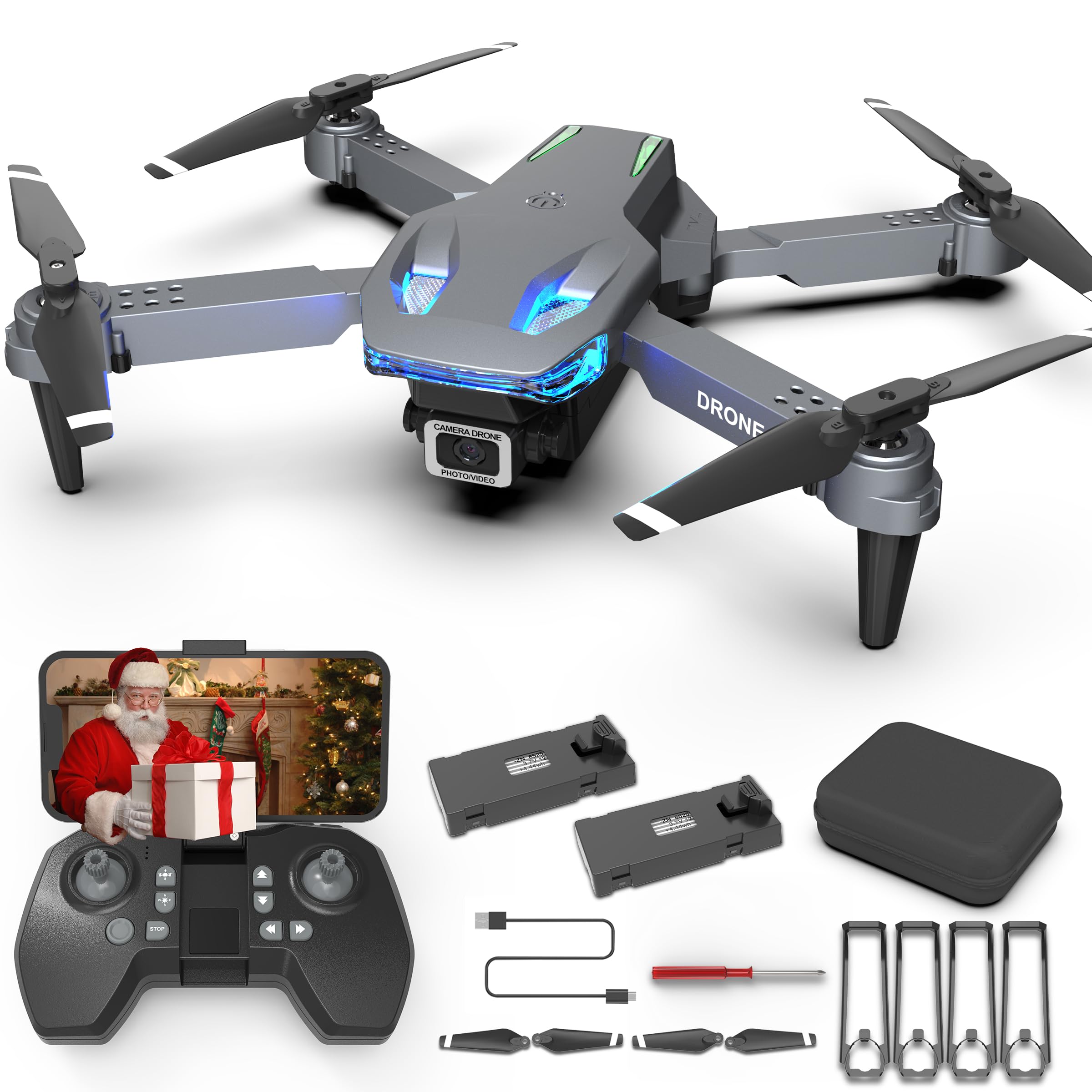 Photo 1 of *missing parts* Wipkviey Drone with Camera T28 - Mini Drone 90° Adjustment RC quadcopter 1080P HD, Fpv Foldable Drones for Adults, Drones for kids, Gesture Selfy, Headless Mode, 3D Flip, drone for Beginners