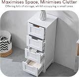 Bath Vida Freestanding White 4-Drawer Bathroom Floor Cabinet 30x30x81cm view 3