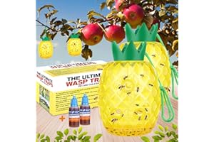 PROTECKER Wasp Trap Outdoor Hanging, Wasp Bee Traps Repellent Outdoor Wasp Deterrent Killer Insect Catcher, Non-Toxic Reusable Hornet Traps Yellow Jacket Traps Outdoor Hanging (2 Pack, Pineapple Shape)