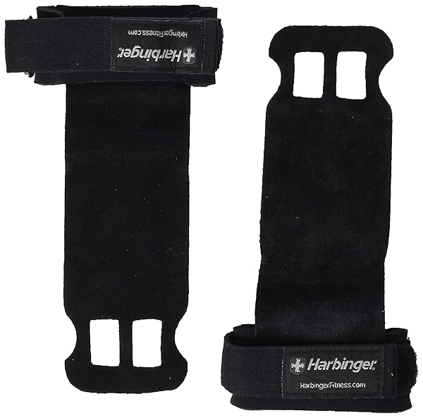 HARBINGER LEATHER PALM GRIPS FOR WEIGHT LIFTING WORKOUT HAND PROTECTION, SMALL