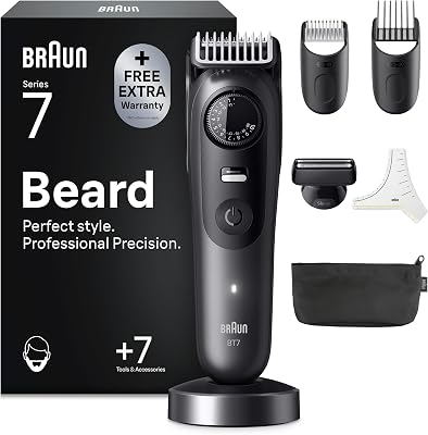 Aparador de Barba Masculino Série 7, BT7535, Cinzento