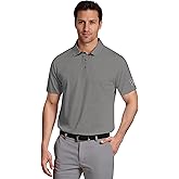 PGA Tour Mens Short Sleeve Golf Polo with Geo Print and Moisture Wicking Fabric