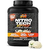 Muscletech Whey Protein Powder (Vanilla Cream, 4LB) - Nitro-Tech Ripped Whey Protein Isolate & Peptides Smoothie Mix for Lean Muscle & Fast Recovery - 30g of Whey Protein for Women & Men