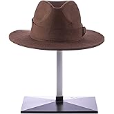 Mens Costume Accessory Adventurer Explorer Fedora Hat Cowboy Wide Brim Outdoor Cap Halloween Cosplay Props Brown