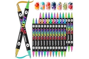 UAOE 48 Colors Nail Art Pens for Painting Nails,Dual-ended Nail Art Markers Pens for Kids and Girls,Quick Dry Nail Doodle Pens for Home & Salon DIY Temporary Tattoo Markers