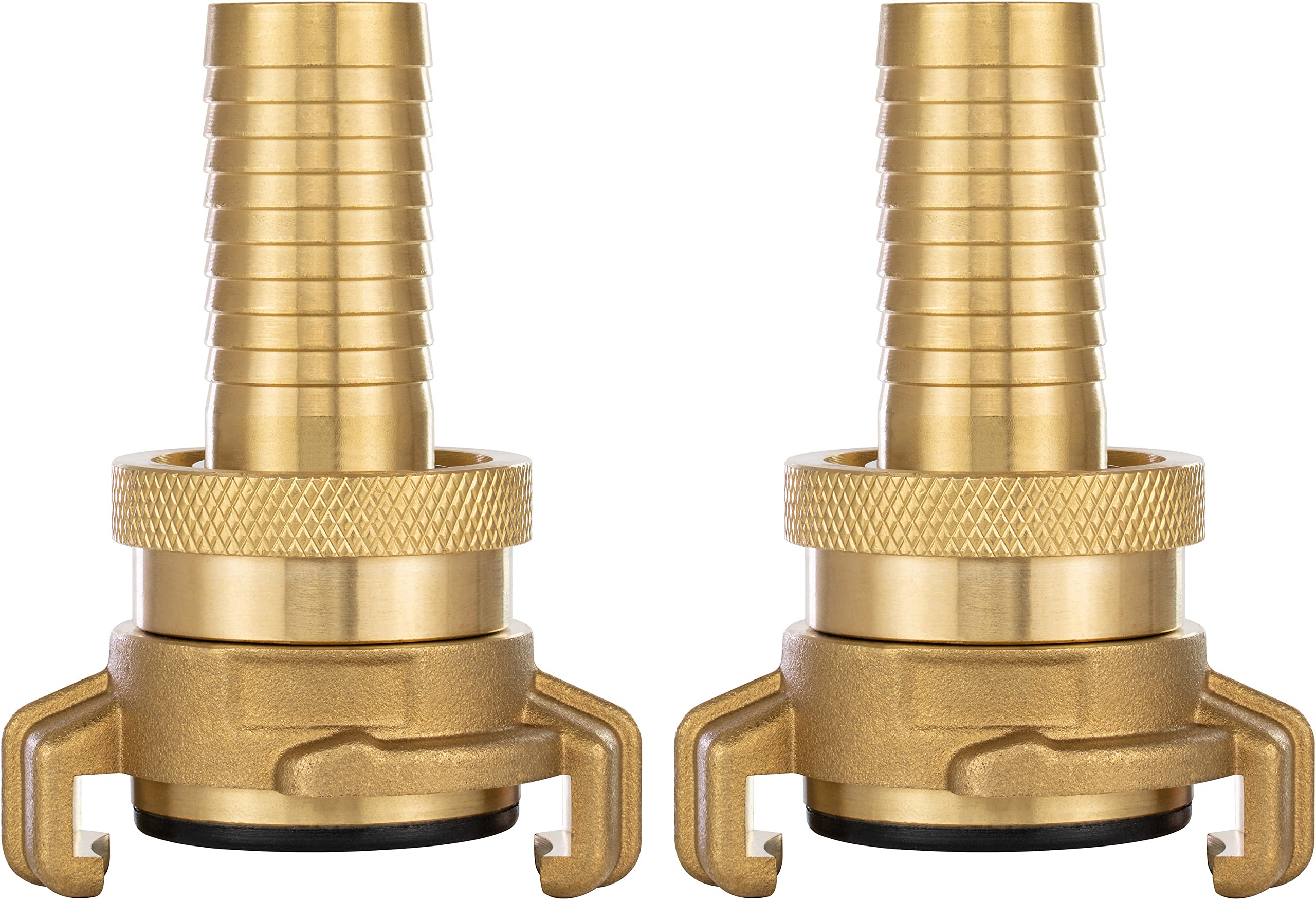 Poppstar Set of 2 Brass Suction and high-Pressure Coupling (Connector 3/4 inch Hose Grommet) with Sealing Ring and locknut, for 19 mm Hose Inner Diameter — image 1