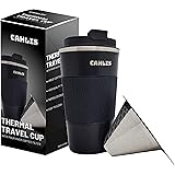Pour Over Coffee Maker for Travel - Cahlis all-in-one Travel Coffee Maker and Thermal Cup - One Cup Pour Over Coffee Maker wi