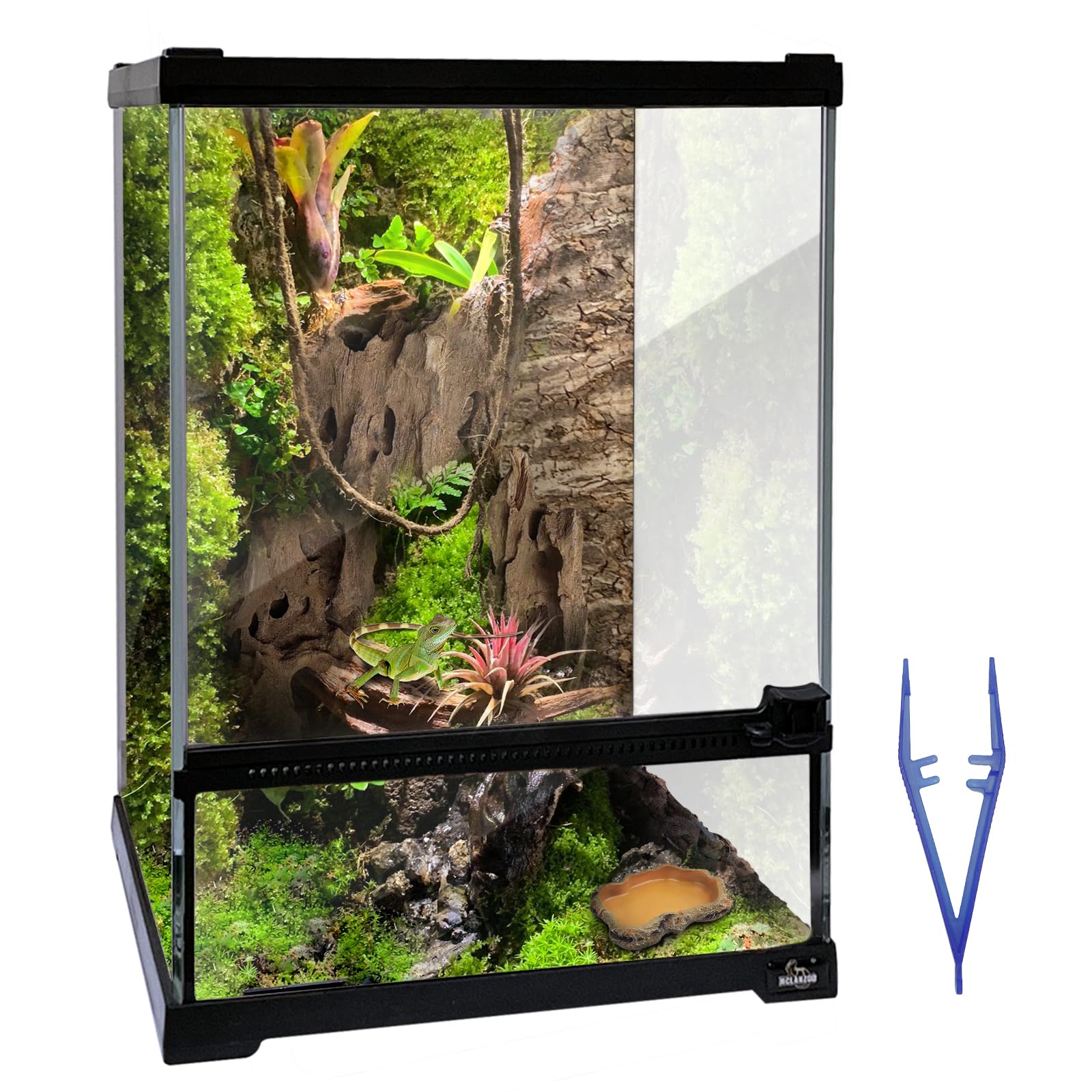 Photo 1 of Waazoorep Reptile Glass Terrarium Tank 10 * 10 * 14in, Full View with Front Opening Door,Amphibians Enclosure Habitat Cage for Leopard Gecko Tarantula Young Lizard Hermit Crab Frog Insects Breeding