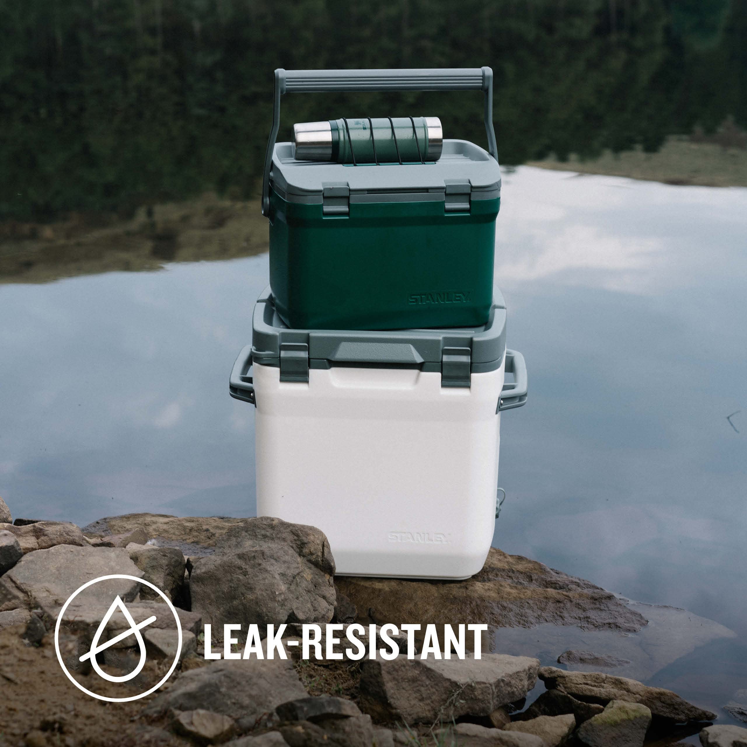 Stanley Adventure Outdoor Cooler 15.1L - Camping Kühlbox - BPA-Frei - Deckel fungiert auch als Sitz - Robuste Isolierbox ohne Strom - Auslaufsicher - Polar Weiß 6