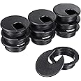 SATINIOR 10 Packs Desk Cable Wire Grommet Cord, PC Computer Desk Plastic Grommet Cord, Tidy Cable Hole Cover Organizers(2 Inch,Black)